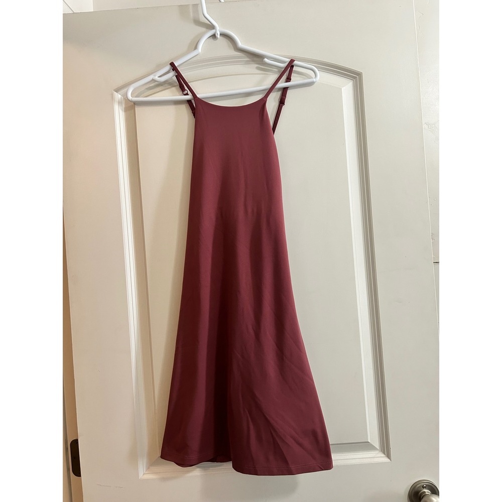 Girlfriend Collective Undress Exercise Dress Plum High Neck Built-in Shorts M